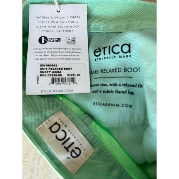 Ética Amis Relaxed Boot Cut Jeans in Dusty Aqua Size 28 - Picture 9 of 13